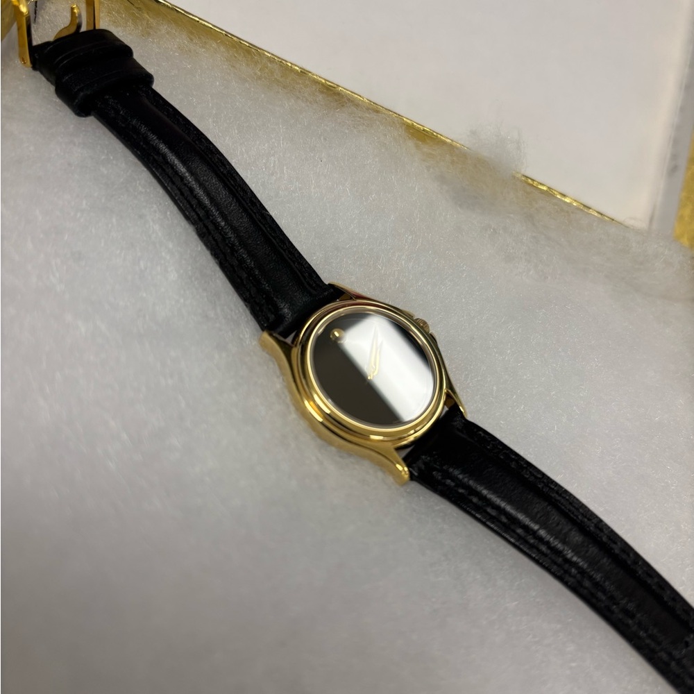 Movado Gold and Black Women's Watch - Picture 3 of 4